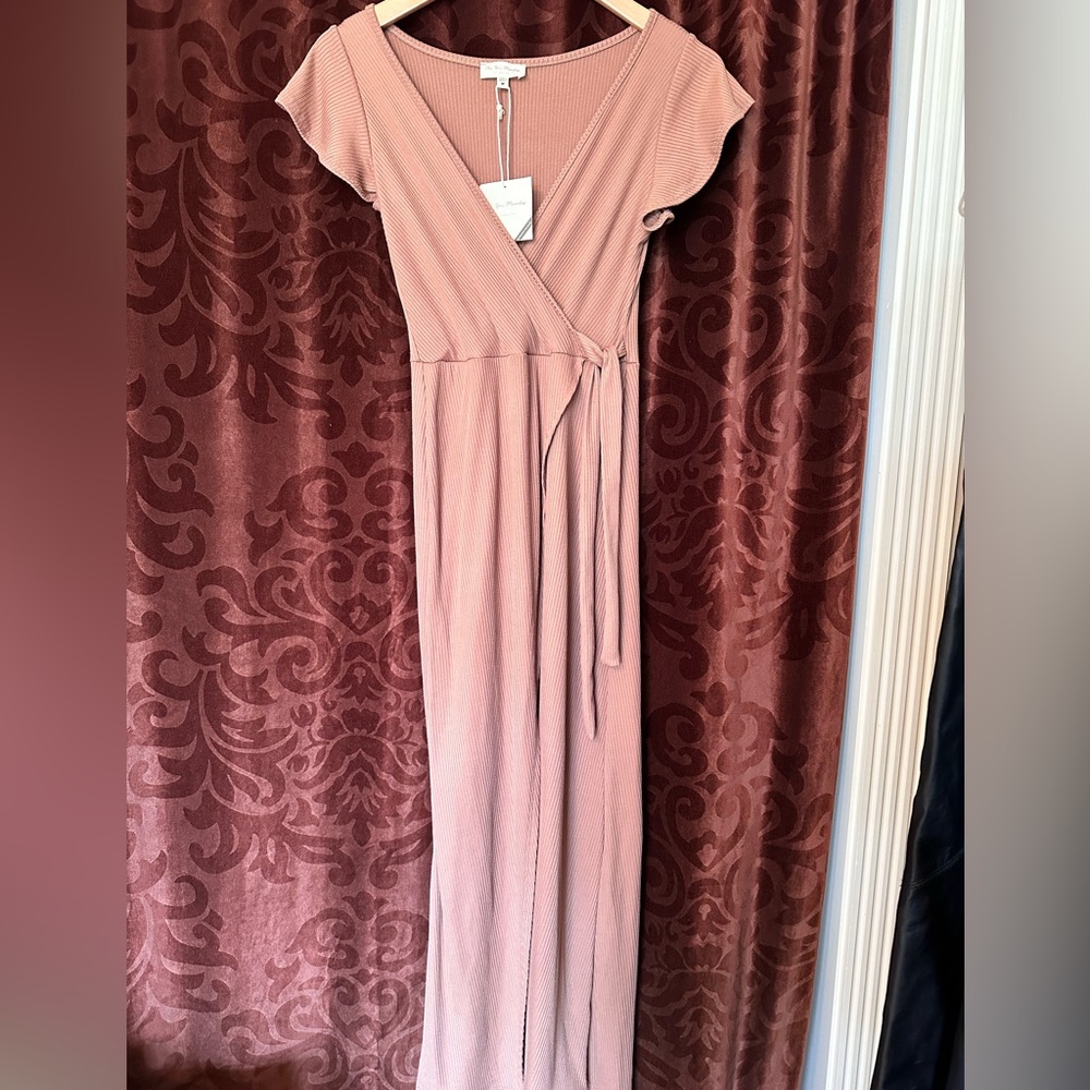 ribbed, wrap dress.